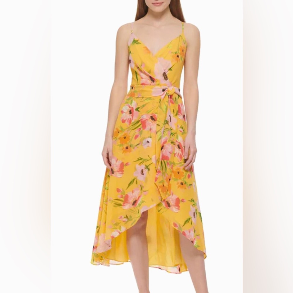 VINCE CAMUTO RUFFLE HEM MIDI